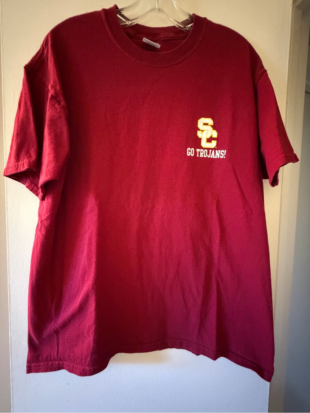 USC Trojans Red Graphic Tee - 'Go Trojans!' - Large
